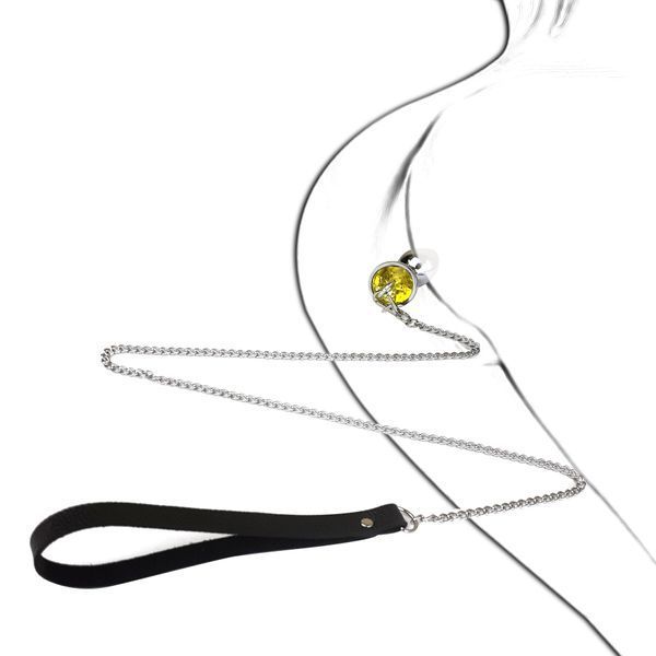 Металлическая анальная пробка Art of Sex Metal Anal Plug with Leash size S с поводком SO6176