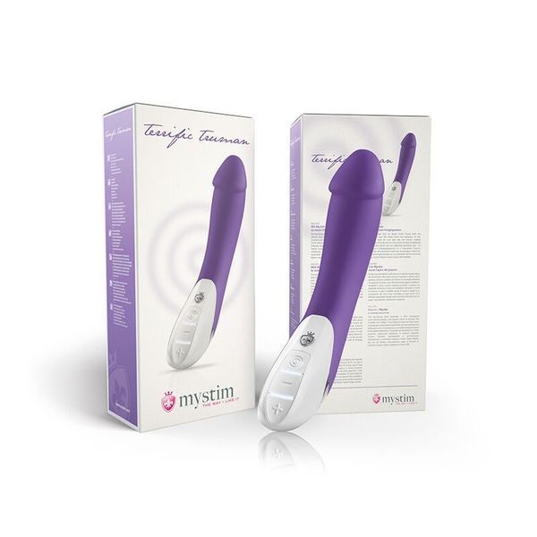 Мощный вибратор Mystim Terrific Truman Purple с двумя моторами и выраженной головкой SO3470