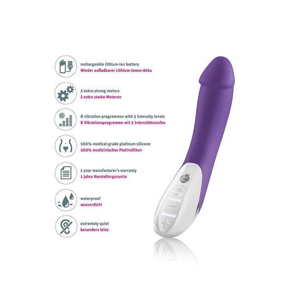 Мощный вибратор Mystim Terrific Truman Purple с двумя моторами и выраженной головкой SO3470