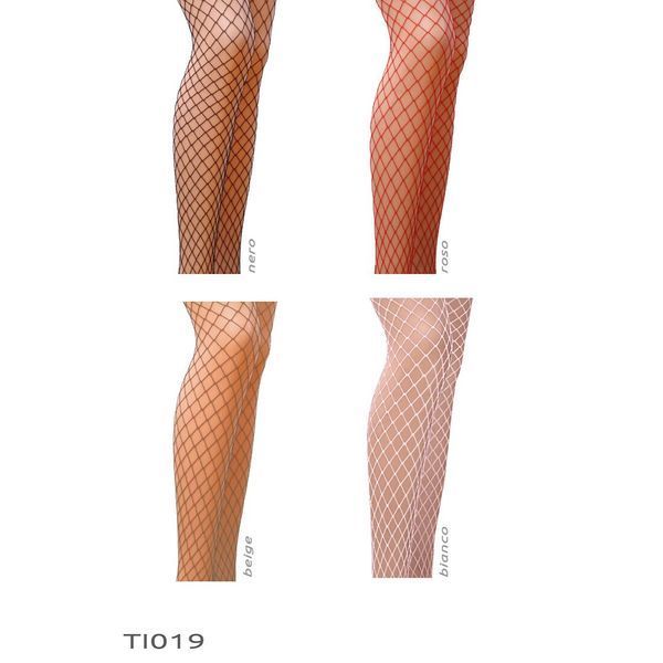 Колготки в сіточку без виділених трусиків Passion TI019 типу Кабаретка 1/2 (fishnet), nero PS23203
