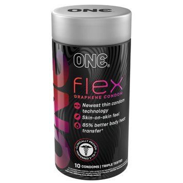 Презервативы ONE Flex Graphene, 10 шт, супертонкие, очень прочные, подарочная упаковка-тубус SX0787