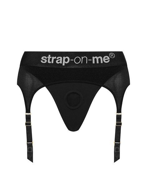 Трусы для страпона с подвязками для чулок Strap-On-Me REBEL HARNESS - S SO4875