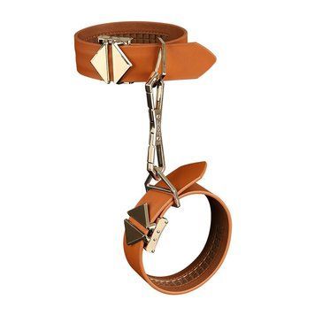 Фіксатори для рук та ніг LOCKINK Wristcuffs/Anklecuffs, коричневі, натуральна шкіра SX0836