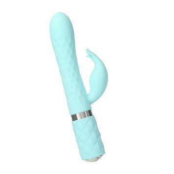 Розкішний кролик з ротацією та вібрацією Pillow Talk Lively Teal, кристал Сваровскі SO6857