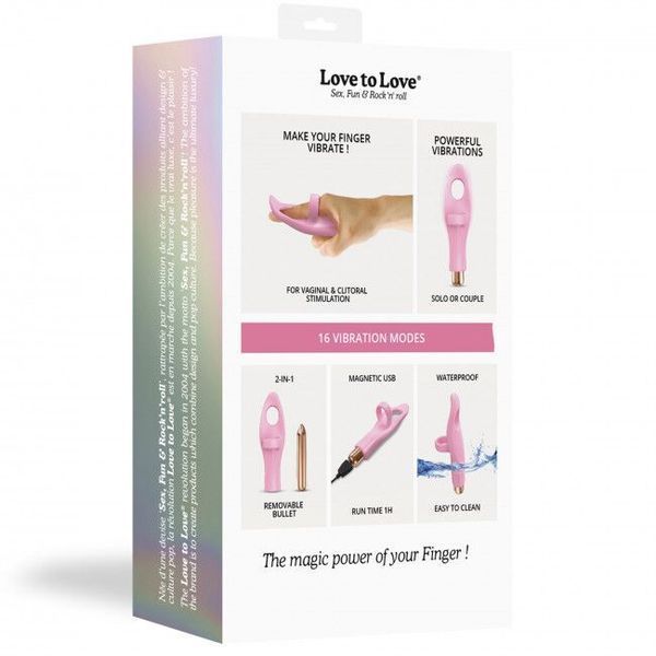 Вібратор на палець Love To Love Tickle me - BABY PINK перезаряджається, 3 варіанти використання SO5092