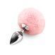 Металева анальна пробка М Art of Sex Rabbit Tail Soft Pink, 3,4 см SO6692 фото 1