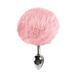 Металева анальна пробка М Art of Sex Rabbit Tail Soft Pink, 3,4 см SO6692 фото 2