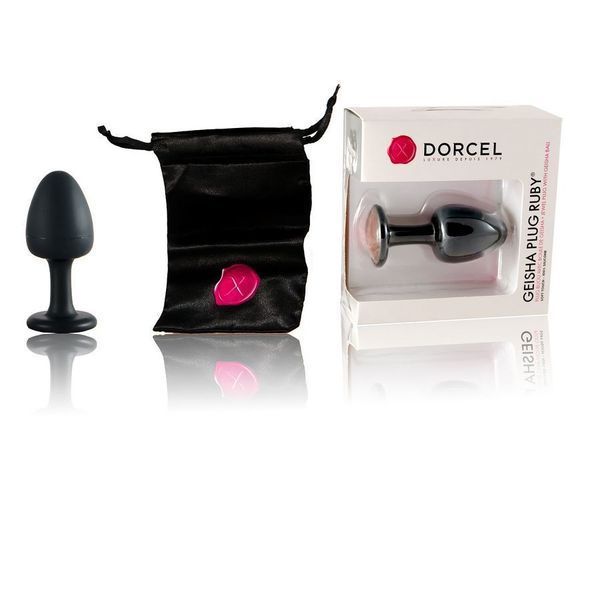 Анальная пробка Dorcel Geisha Plug Ruby M с шариком внутри, создает вибрации, макс. диаметр 3,2см MD1236