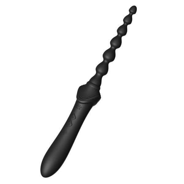 Мультифункциональный вибратор Zalo &mdash; Bess 2 Obsidian Black, 4 насадки, подогрев SO8236