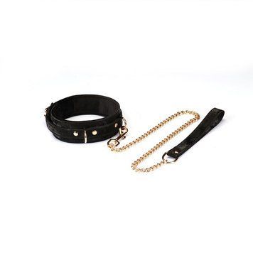 Ошейник с поводком Liebe Seele Boudoir Amor Collar with Leash Black SX1668