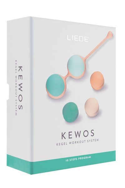 Вагінальні кульки Liebe Kewos &mdash; Peach/Mint, 5 кульок у комплекті, 15, 25, 35, 45 та 55 г SX1595